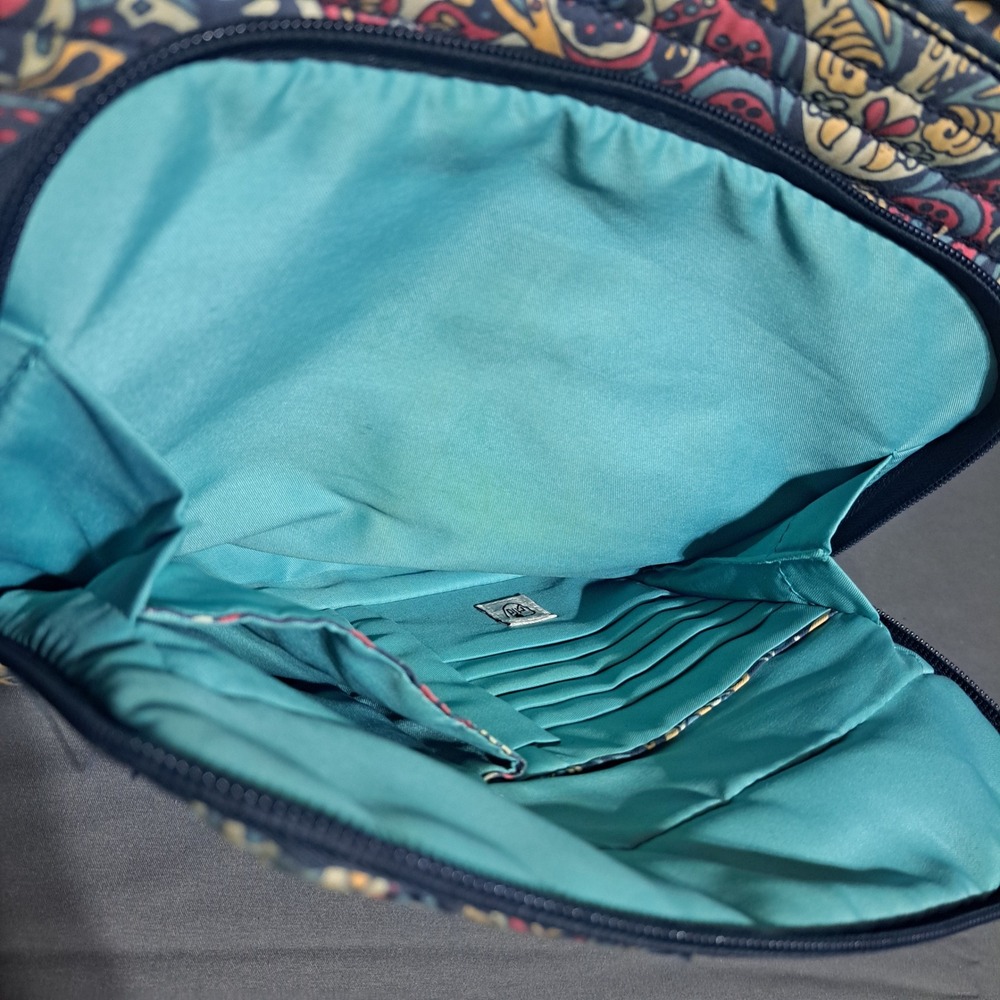 Travelon Anti Theft Travel Quilted Crossbody Bag Paisley Floral Pockets Zippers - Picture 7 of 12